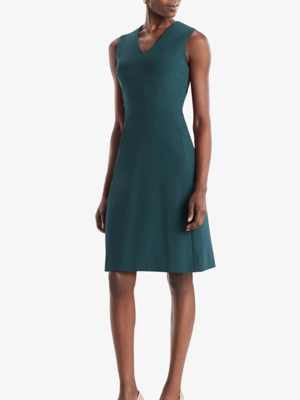 NWT MM Lafleur Annie V-Neck Dress in Pacific Blue Size 2